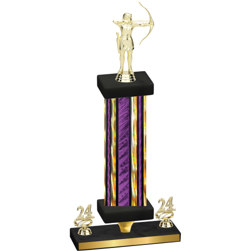 Premium Single Purple Glacier Year Archery Trophy