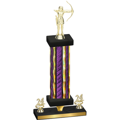 Premium Single Purple Glacier Year Archery Trophy