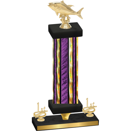 Premium Single Purple Glacier First Place Fishing Trophy