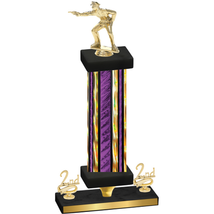 Premium Single Purple Glacier Second Place Shooter Trophy