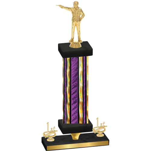 Premium Single Purple Glacier First Place Shooter Trophy