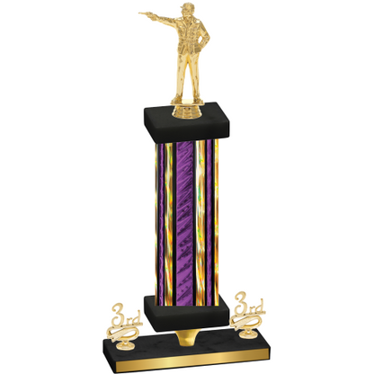 Premium Single Purple Glacier Third Place Shooter Trophy