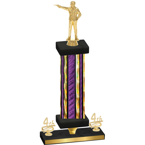 Premium Single Purple Glacier Fourth Place Shooter Trophy