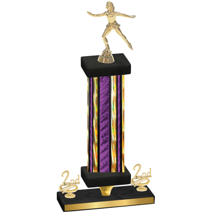 Premium Single Purple Glacier Second Place Skater Trophy