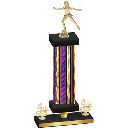 Premium Single Purple Glacier Fourth Place Skater Trophy