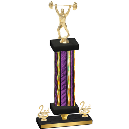 Premium Single Purple Glacier Second Place Weights Trophy