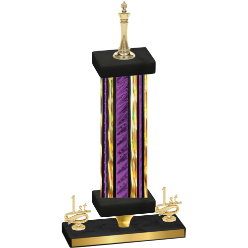 Premium Single Purple Glacier First Place Chess Trophy