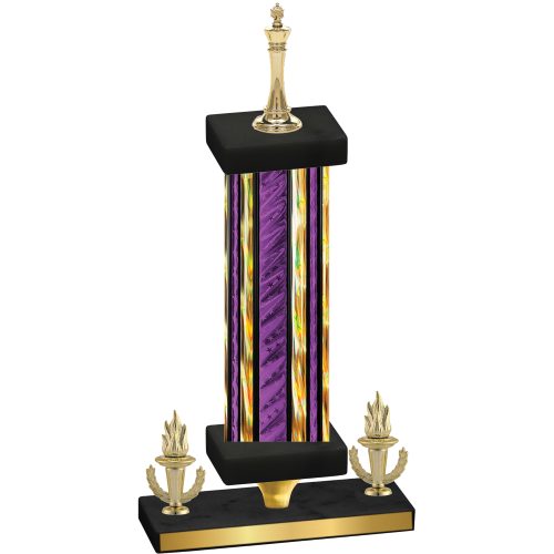 Premium Single Purple Glacier Victory Chess Trophy