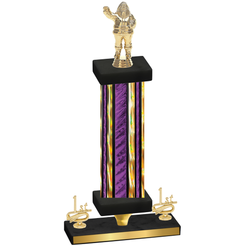 Premium Single Purple Glacier First Place Holiday Trophy