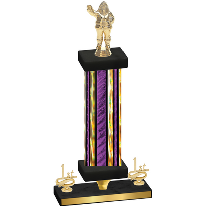 Premium Single Purple Glacier First Place Holiday Trophy