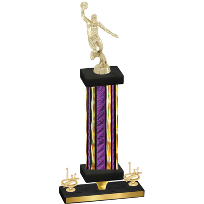 Premium Single Purple Glacier First Place Basketball Trophy