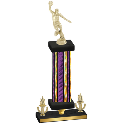 Premium Single Purple Glacier Victory Basketball Trophy