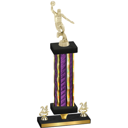 Premium Single Purple Glacier Year Basketball Trophy