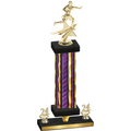 Premium Single Purple Glacier Year Flag Football Trophy