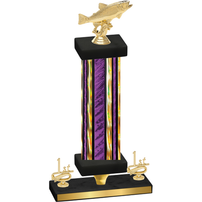 Premium Single Purple Glacier First Place Fishing Trophy