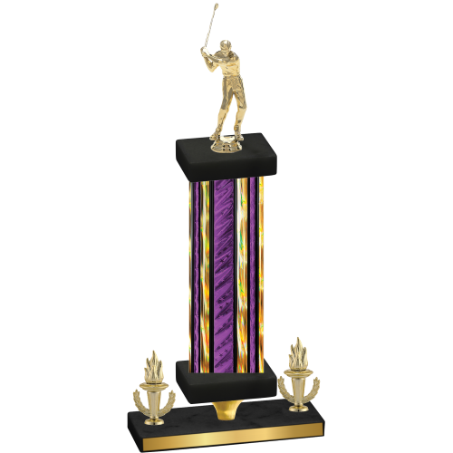 Premium Single Purple Glacier Victory Golf Trophy