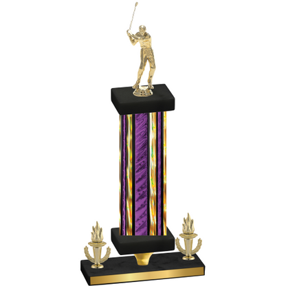 Premium Single Purple Glacier Victory Golf Trophy