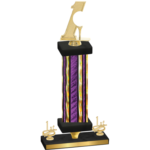 Premium Single Purple Glacier First Place Golf Trophy