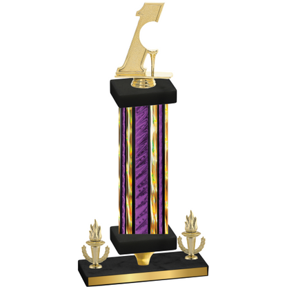 Premium Single Purple Glacier Victory Golf Trophy