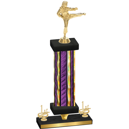 Premium Single Purple Glacier First Place Karate Trophy