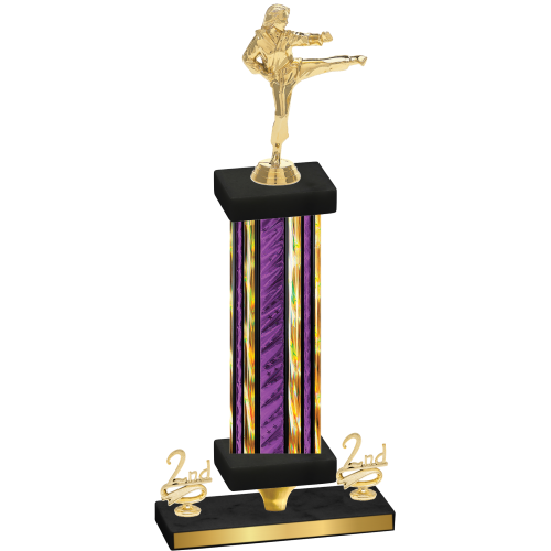 Premium Single Purple Glacier Second Place Karate Trophy