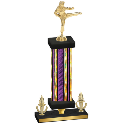 Premium Single Purple Glacier Victory Karate Trophy