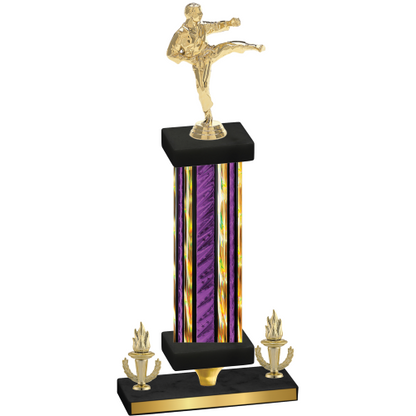 Premium Single Purple Glacier Victory Karate Trophy