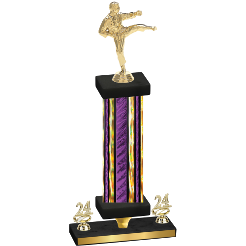 Premium Single Purple Glacier Year Karate Trophy