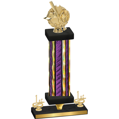 Premium Single Purple Glacier First Place Baseball Trophy