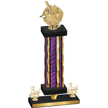 Premium Single Purple Glacier Third Place Baseball Trophy