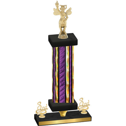 Premium Single Purple Glacier Third Place Academics Trophy