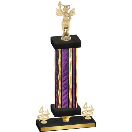 Premium Single Purple Glacier Fourth Place Academics Trophy