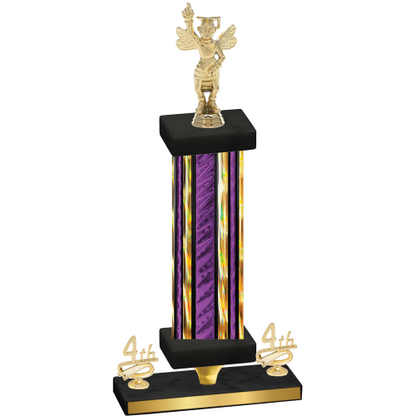 Premium Single Purple Glacier Fourth Place Academics Trophy
