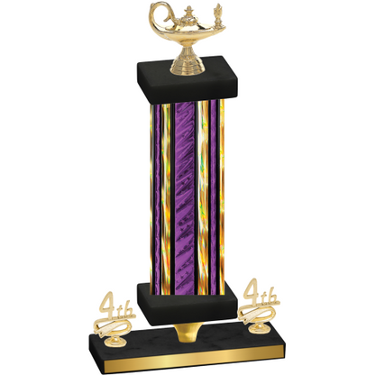 Premium Single Purple Glacier Fourth Place Academics Trophy