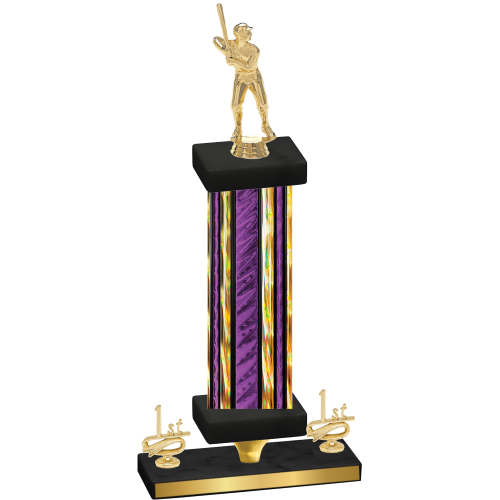 Premium Single Purple Glacier First Place Baseball Trophy