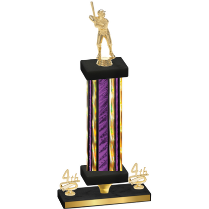 Premium Single Purple Glacier Fourth Place Baseball Trophy