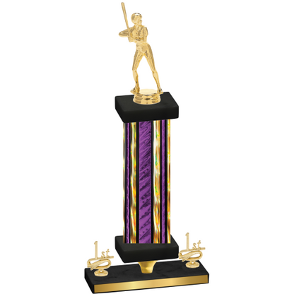 Premium Single Purple Glacier First Place Softball Trophy