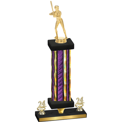 Premium Single Purple Glacier Year Softball Trophy