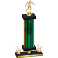 Premium Single Green Glacier Third Place Soccer Trophy