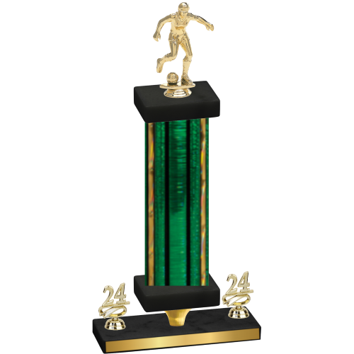 Premium Single Green Glacier Year Soccer Trophy