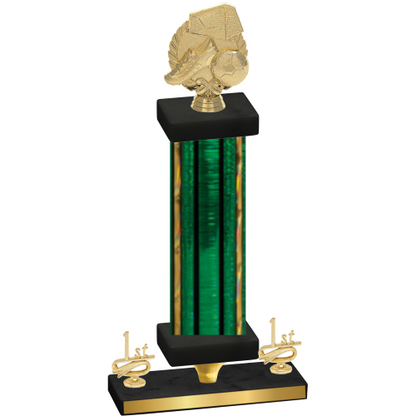 Premium Single Green Glacier First Place Soccer Trophy