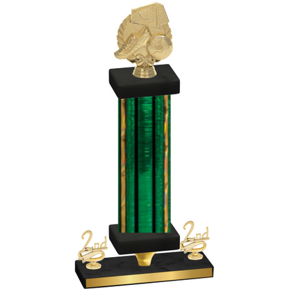 Premium Single Green Glacier Second Place Soccer Trophy