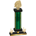 Premium Single Green Glacier Third Place Soccer Trophy