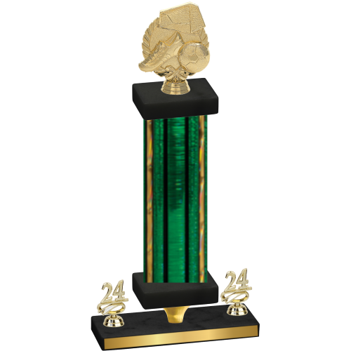 Premium Single Green Glacier Year Soccer Trophy