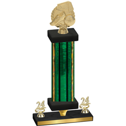 Premium Single Green Glacier Year Soccer Trophy