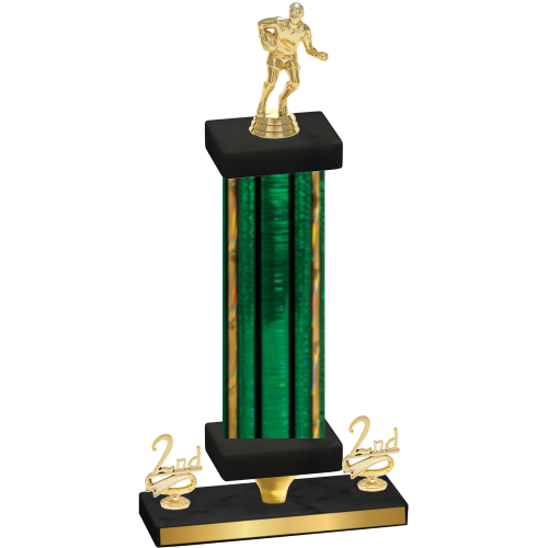 Premium Single Green Glacier Second Place Rugby Trophy