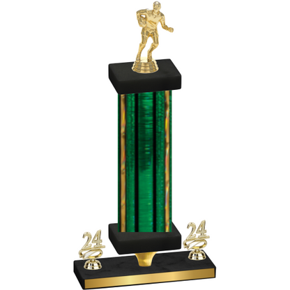 Premium Single Green Glacier Year Rugby Trophy