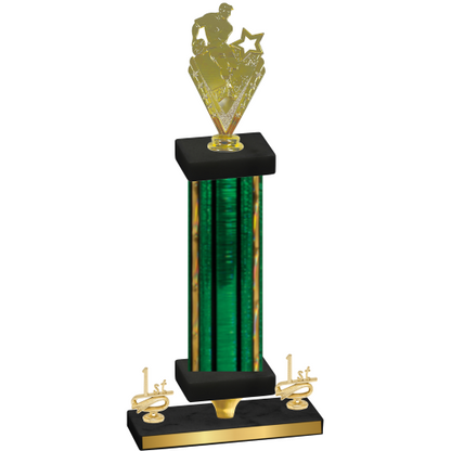 Premium Single Green Glacier First Place Rugby Trophy