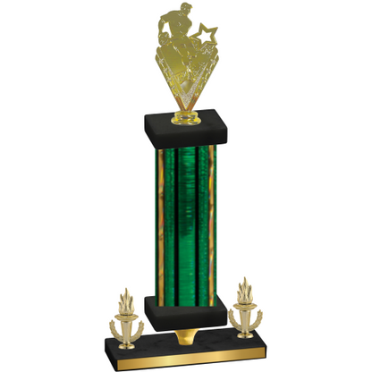 Premium Single Green Glacier Victory Rugby Trophy
