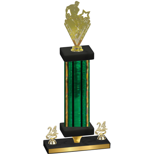 Premium Single Green Glacier Year Rugby Trophy